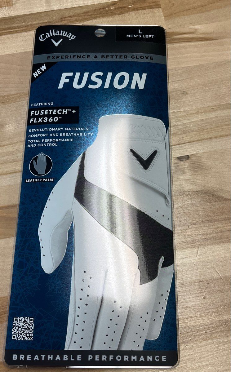 Callaway Fusion FUSETECH FLX360 Leather Palm Golf Glove Men's L Left New
