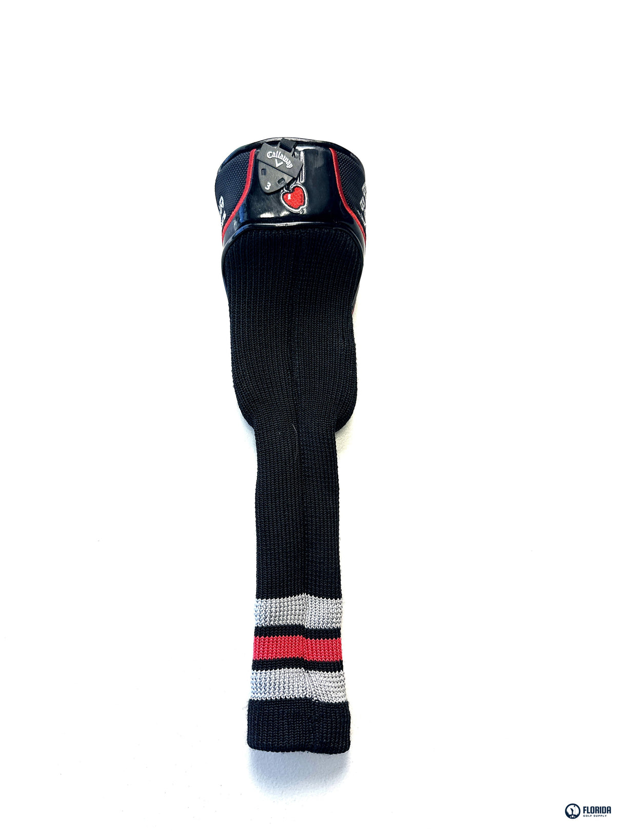 Callaway Big Bertha C-Series Fairway Wood Headcover #3 Black Red Knit Sock