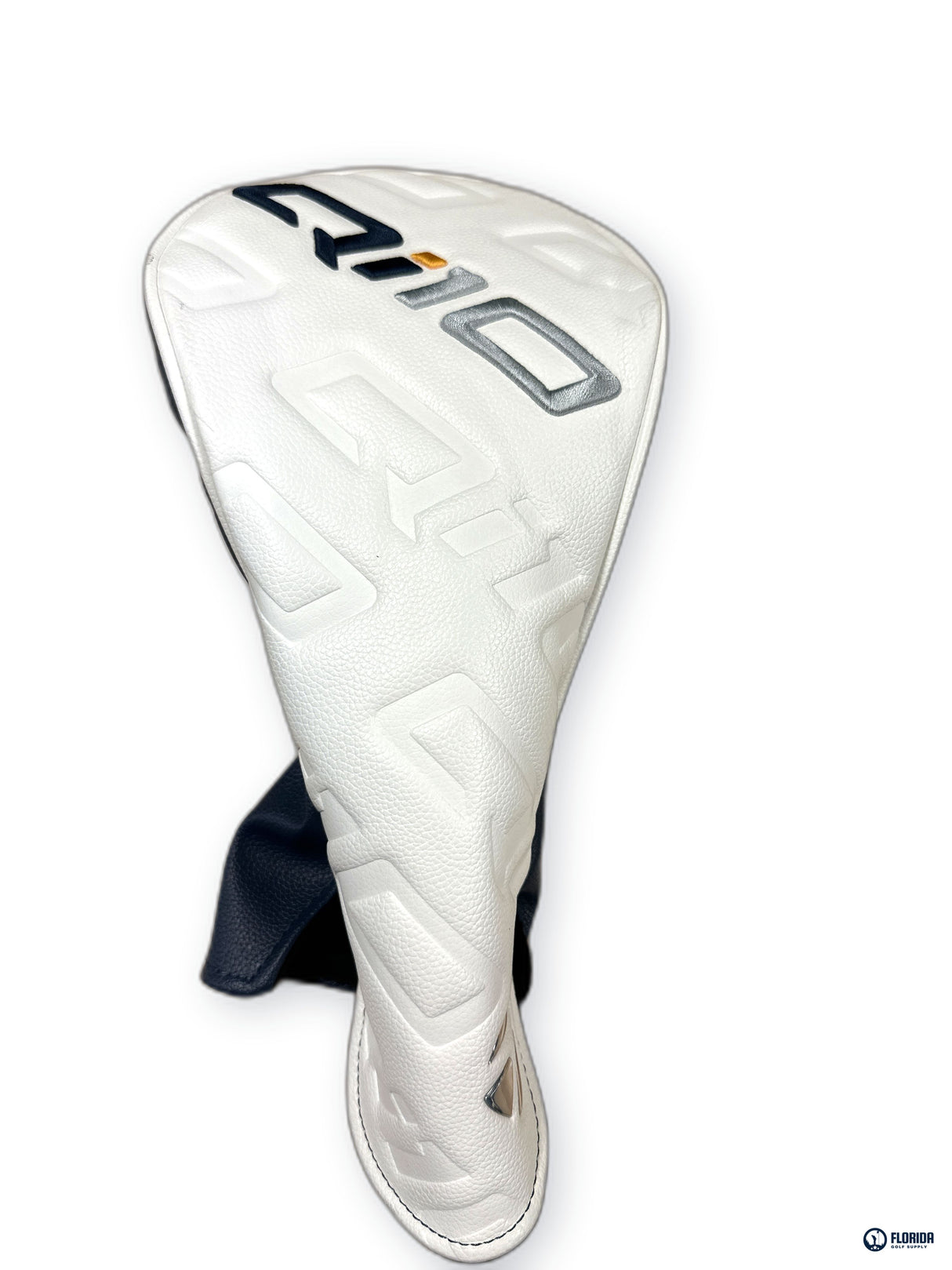 TaylorMade Qi10 Driver Head Cover White Navy Silver Synthetic Leather