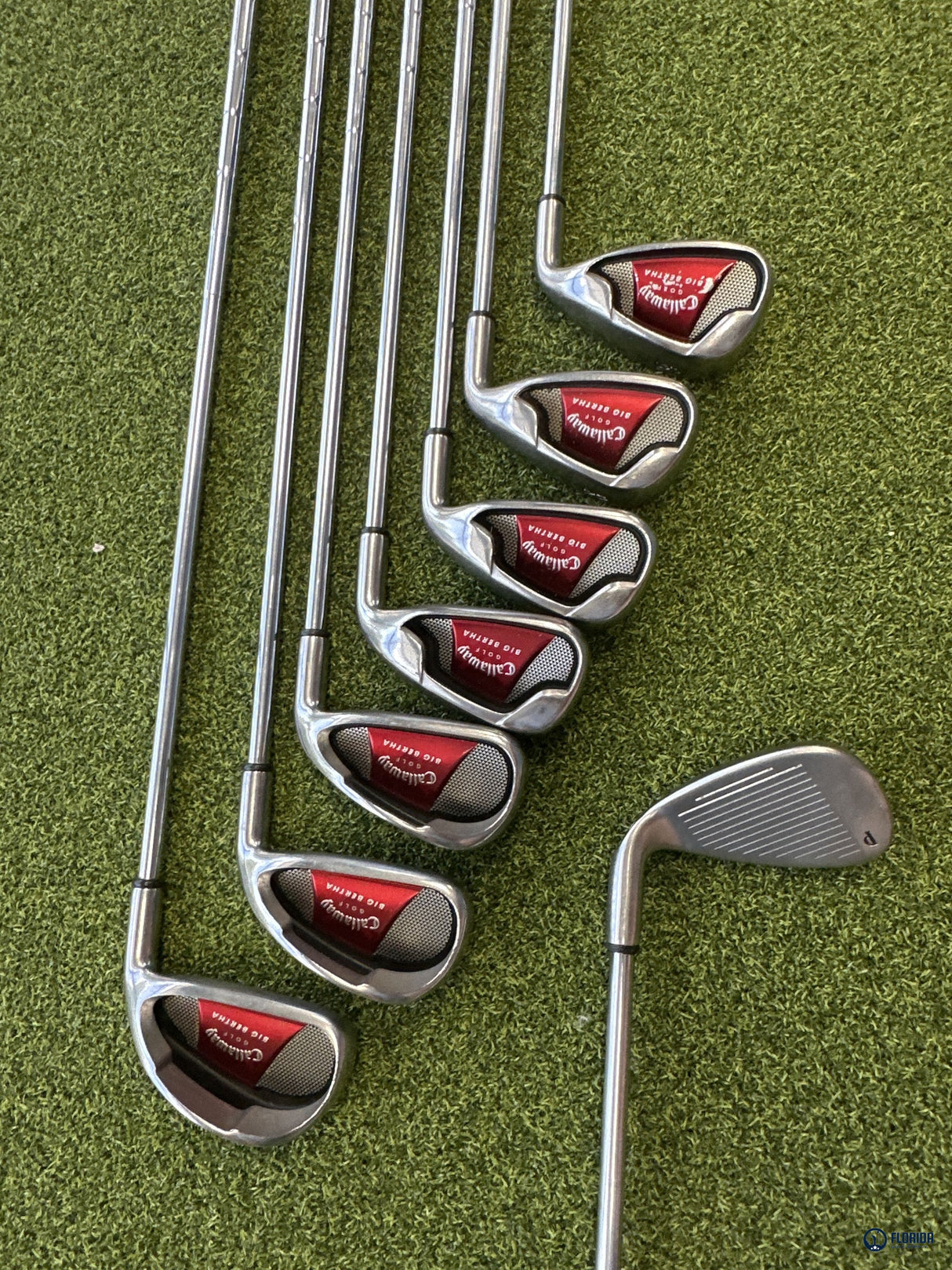 Callaway Big Bertha 2008 Iron Set 8 Clubs 3-PW Steel Uniflex Shaft RH