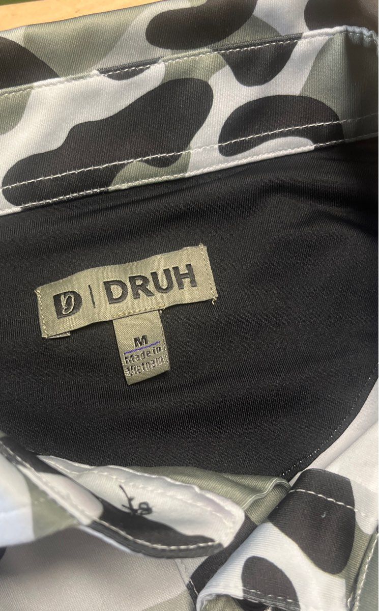 Druh Athletic Fit Camo Golf Polo Shirt NWT Sz M