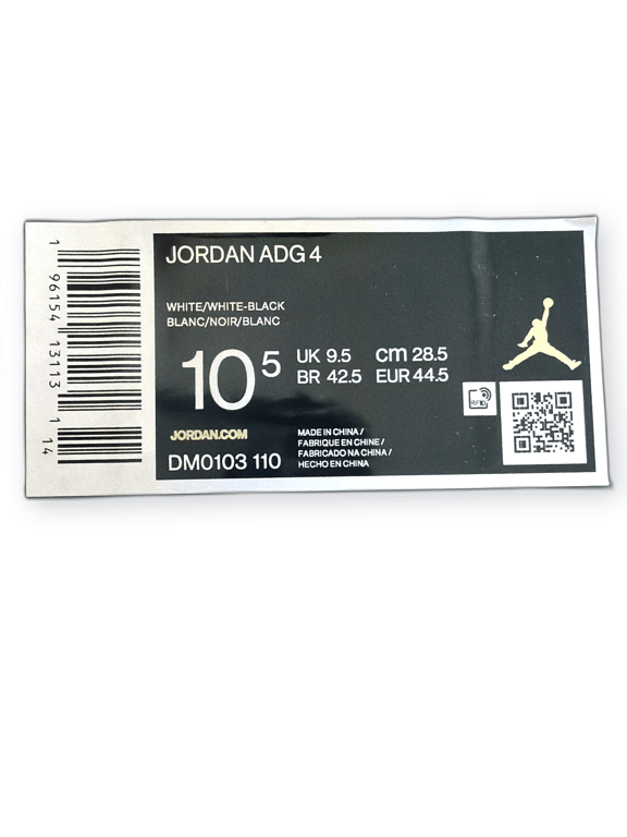 Jordan ADG 4 DM0103 110 Golf Shoes Size 10.5 White/White Black image 6