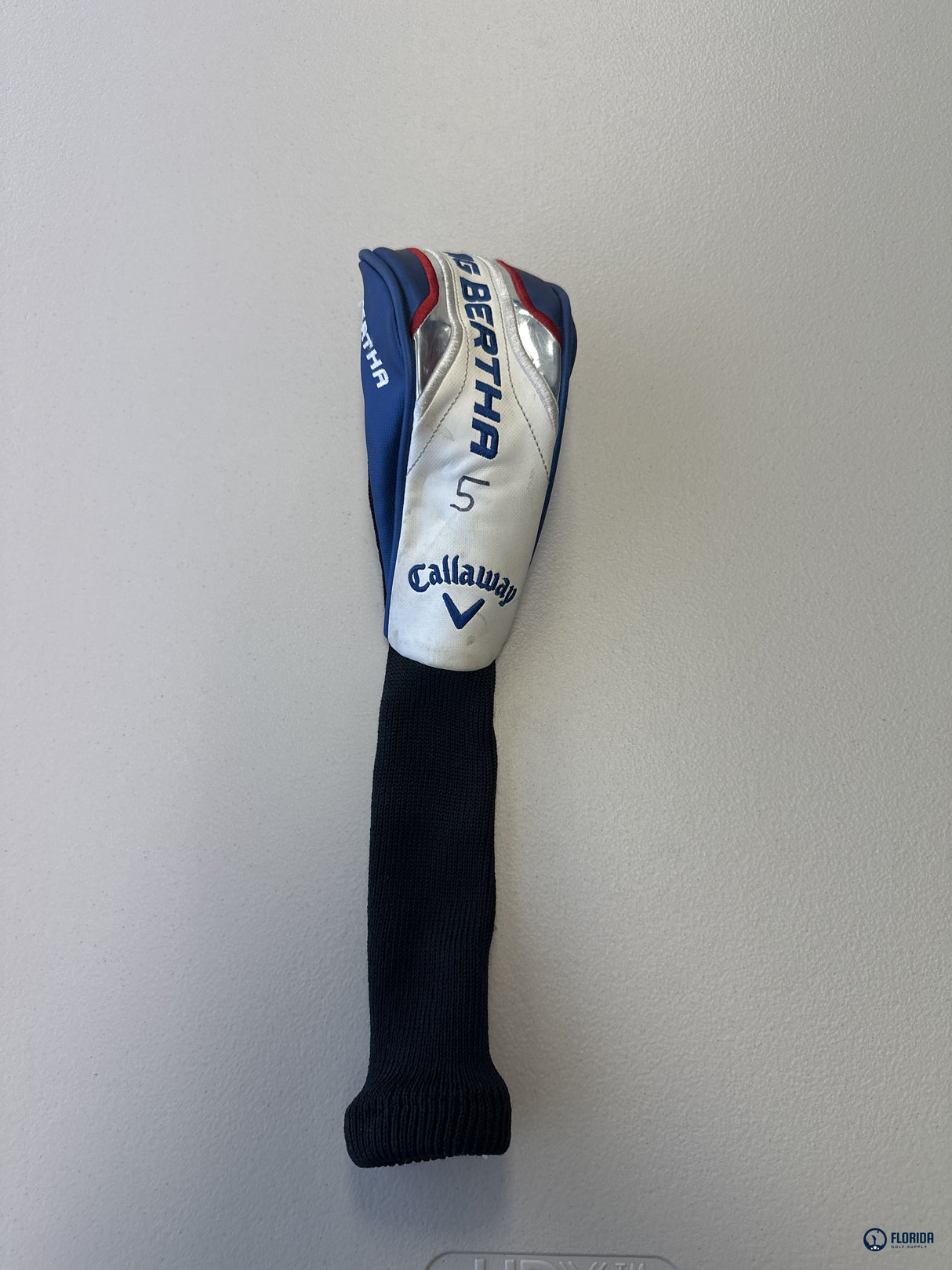 Callaway Big Bertha Hybrid Head Cover 5H Blue White Black Synthetic Knit
