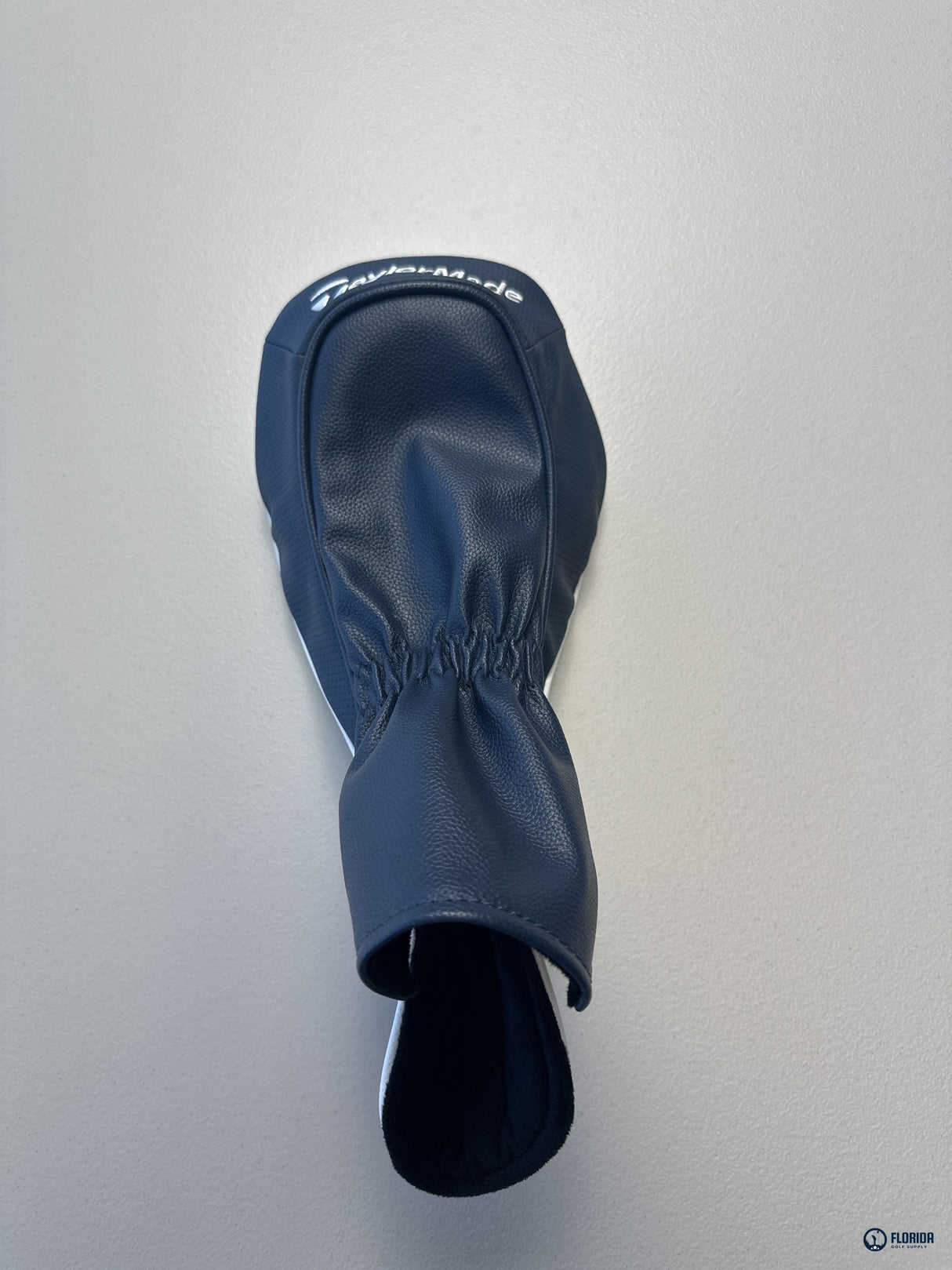 TaylorMade Qi10 Driver Head Cover White Navy Blue Synthetic Leather