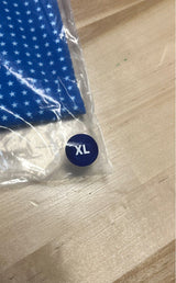 NWT Mens Star Print Golf Polo Shirt Performance Blue All Over Print Sz XL