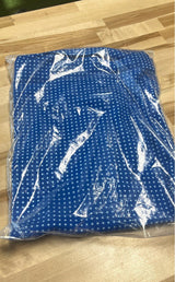 NWT Mens Star Print Golf Polo Shirt Performance Blue All Over Print Sz XL