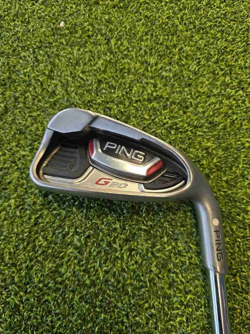 Ping G20 Iron Set 8 Clubs 4-PW UW White Dot CFS Stiff Steel Shaft Right Hand