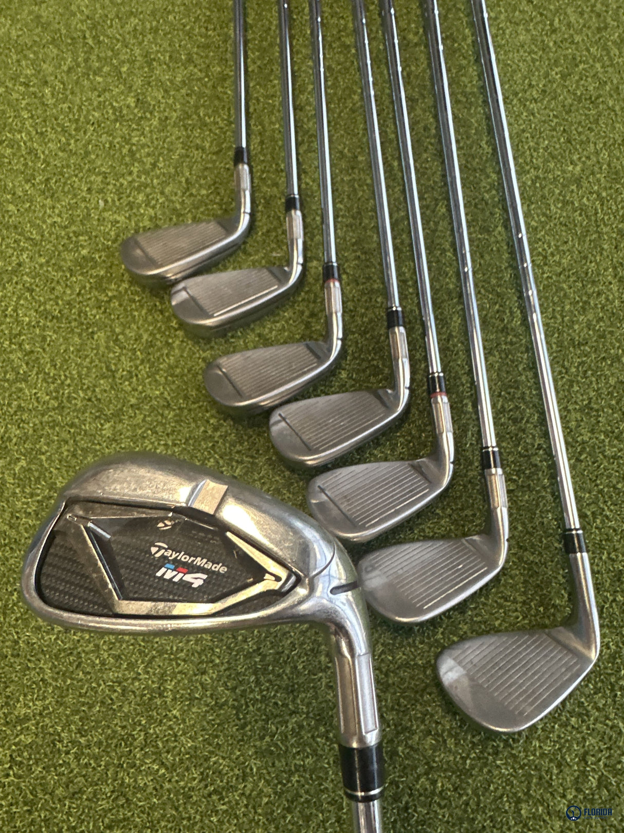 TaylorMade M4 Iron Set 4-PW AW 8 Clubs KBS Max 85 Stiff Flex Right Hand
