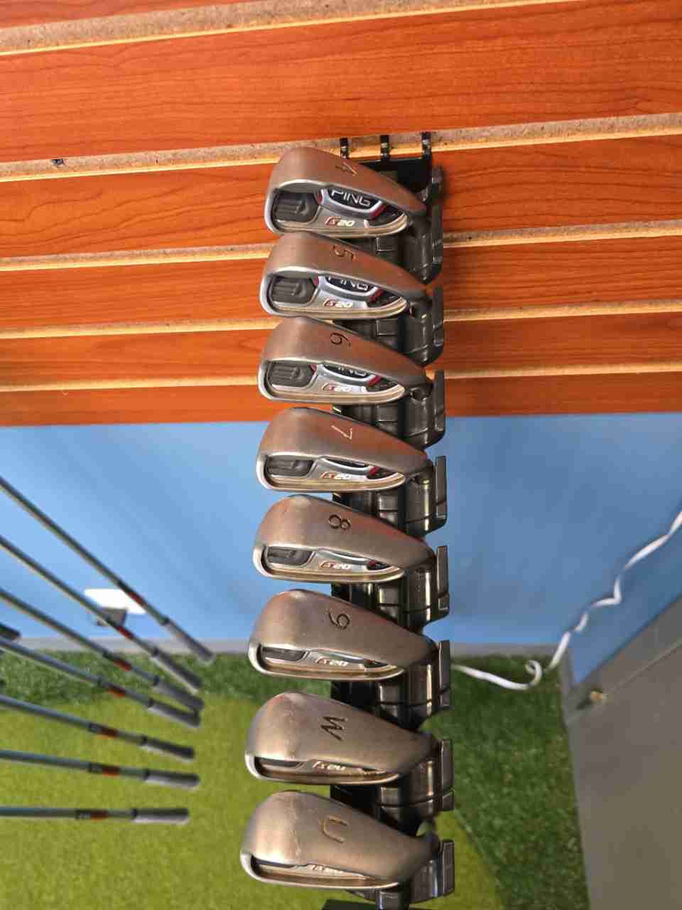 Ping G20 Iron Set 8 Clubs 4-PW UW White Dot CFS Stiff Steel Shaft Right Hand