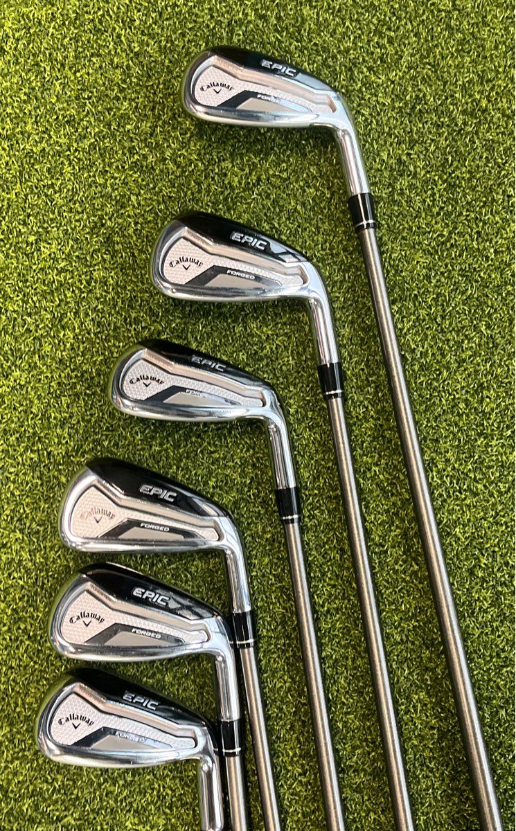 Callaway EPIC Forged Iron Set 7-PW, AW, GW Steel Fiber fc80 Regular Flex RH